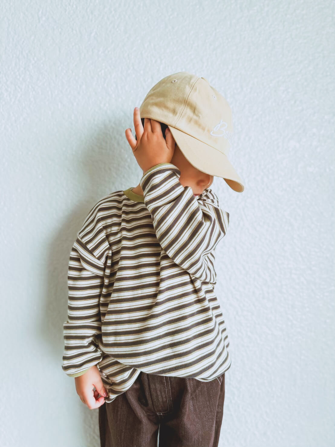 ゆるっとオリーブボーダートップス