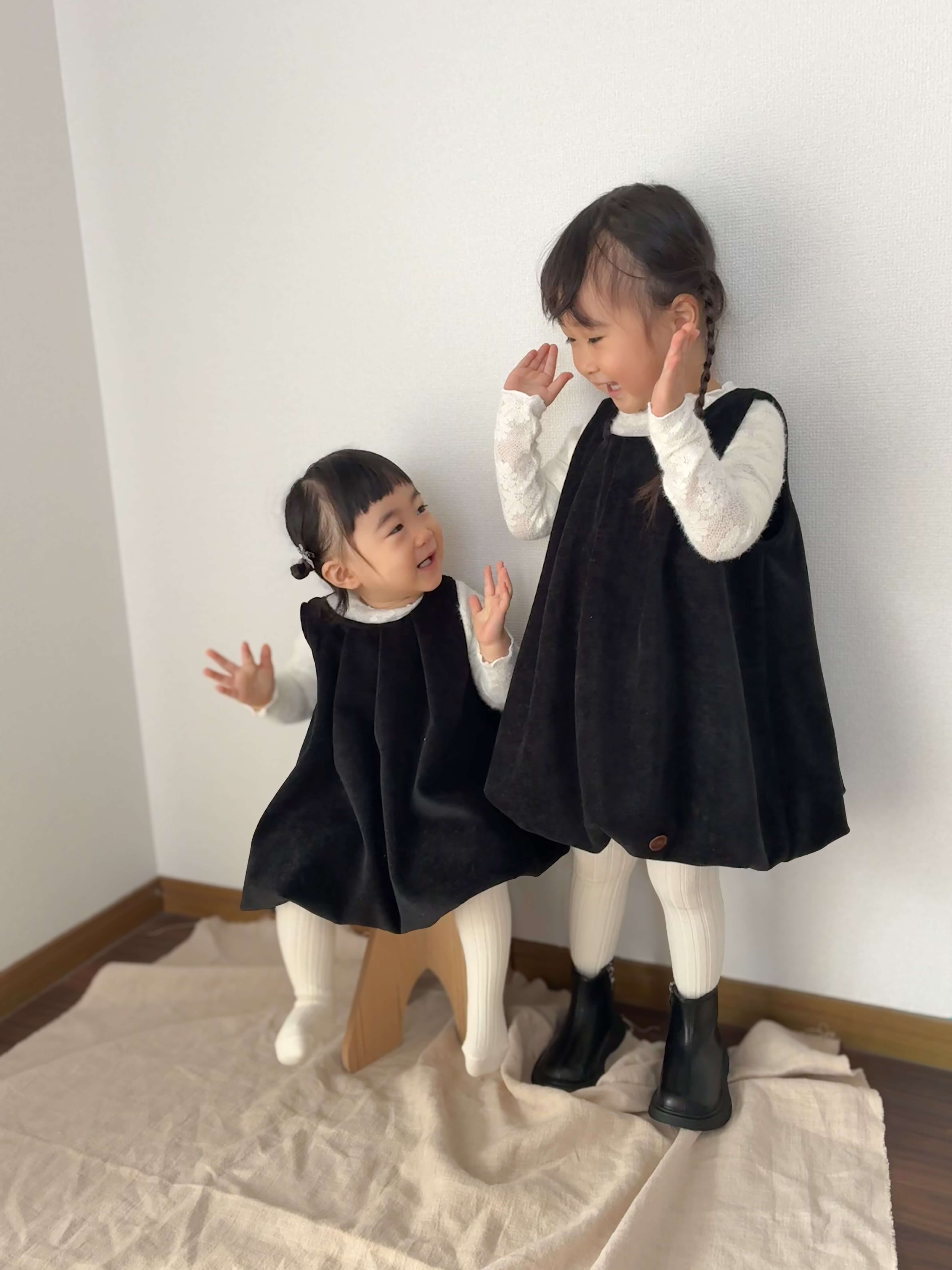 姉妹で着たいバルーンワンピース